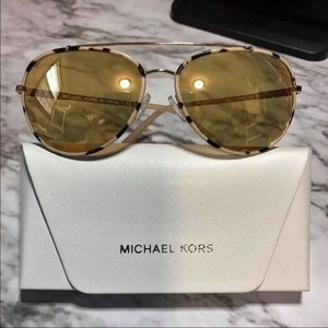 Michael Kors Ida pink tortoise/rose gold aviators